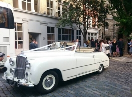 Classic convertible Bentley wedding car in Guildford